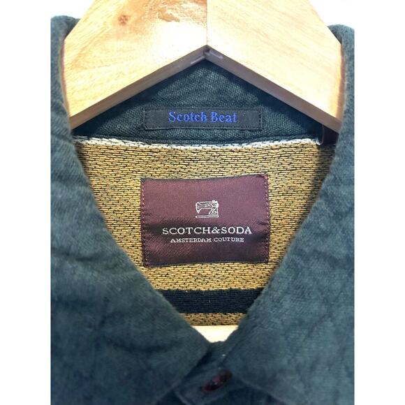 Scotch & Soda Olive Green Quilted Couture Button Down Size XL - Picture 3 of 8